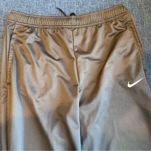 Nike Women’s Gray Dri Fit Track Pants Side Pockets and Drawstring Elastic Waist